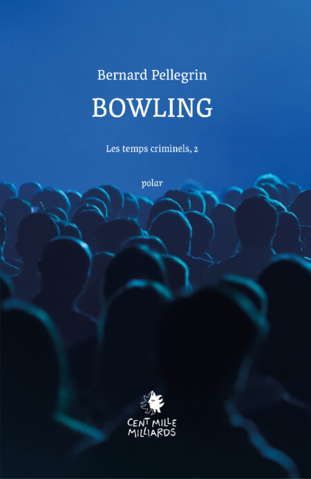 Couverture du livre Bowling : une foule de dos et un fond bleu électrique